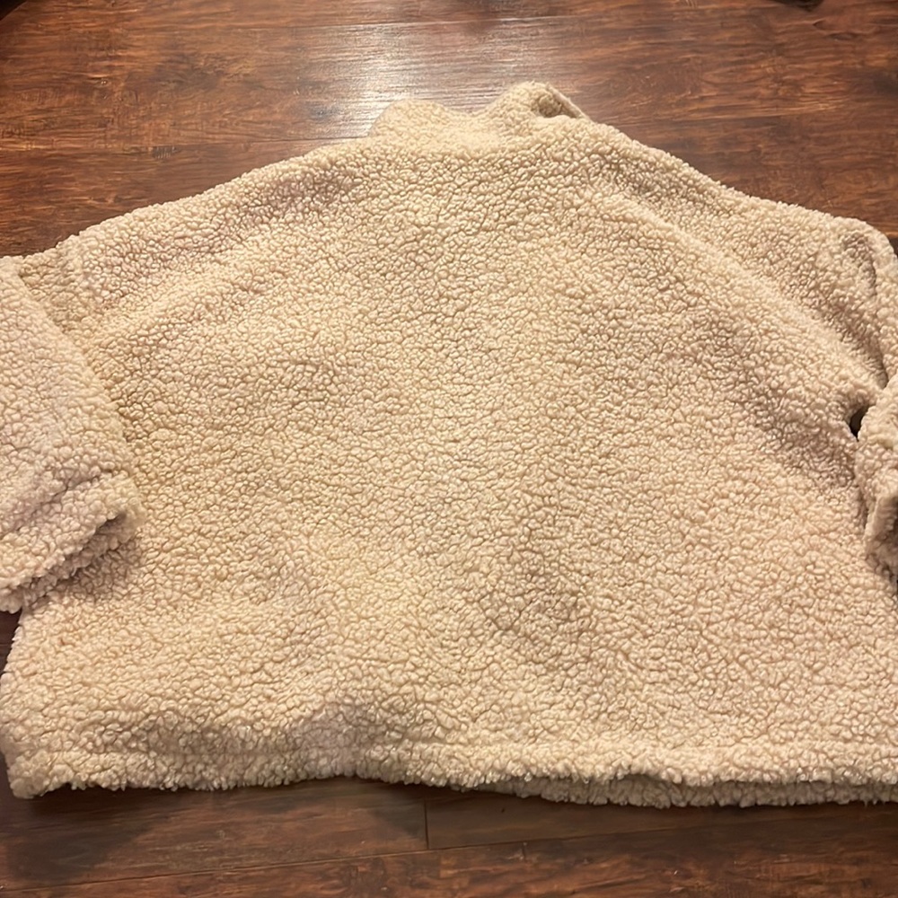 Teddy Coat Jacket Cream Tan 2XL Sherpa Oversized - Picture 6 of 6